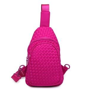 Beyond the Horizon Woven Neoprene Sling Backpack | Fuchsia